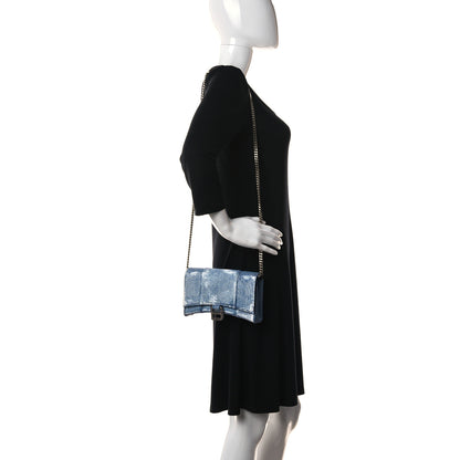 Balenciaga Nappa Denim Printed Hourglass Chain Bag Denim Blue 2 of 10