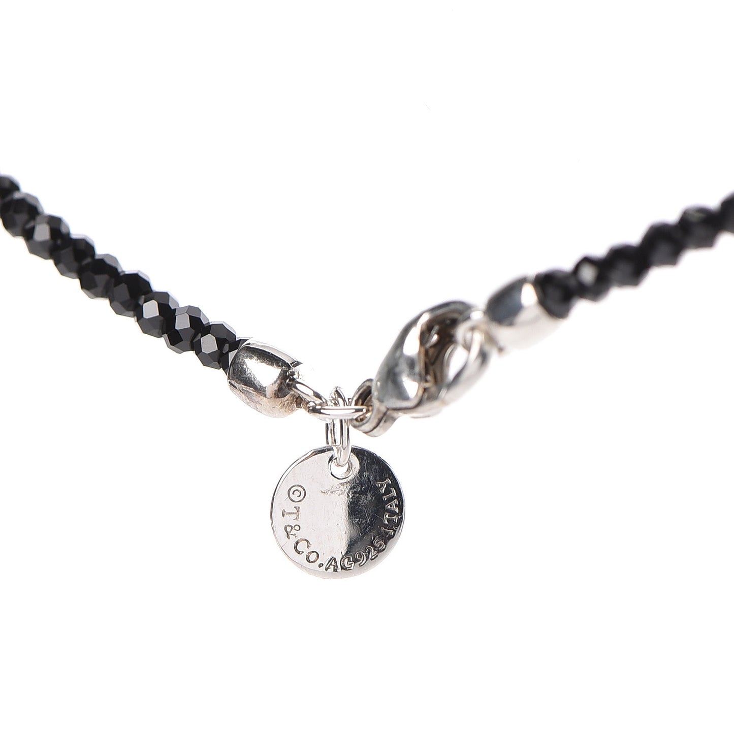 Sterling Silver Black Spinel Pearl Ziegfeld Bead Necklace