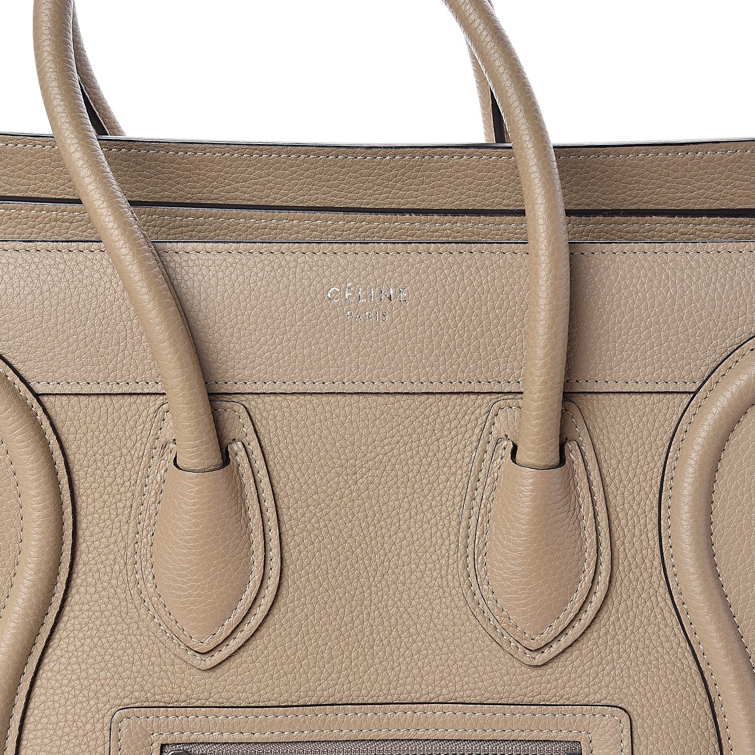 Celine Drummed Calfskin Micro Luggage Dune 9 of 9