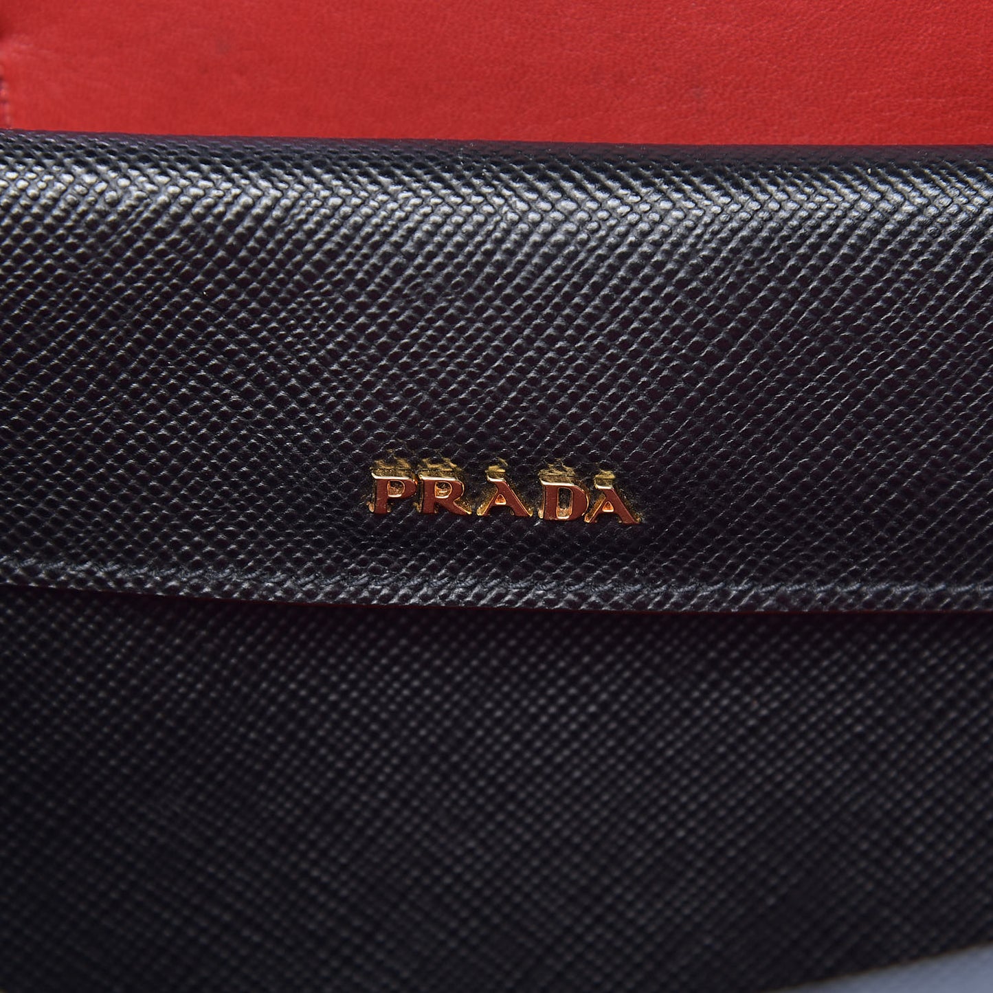 Saffiano Cuir Large Double Bag Black Fuoco