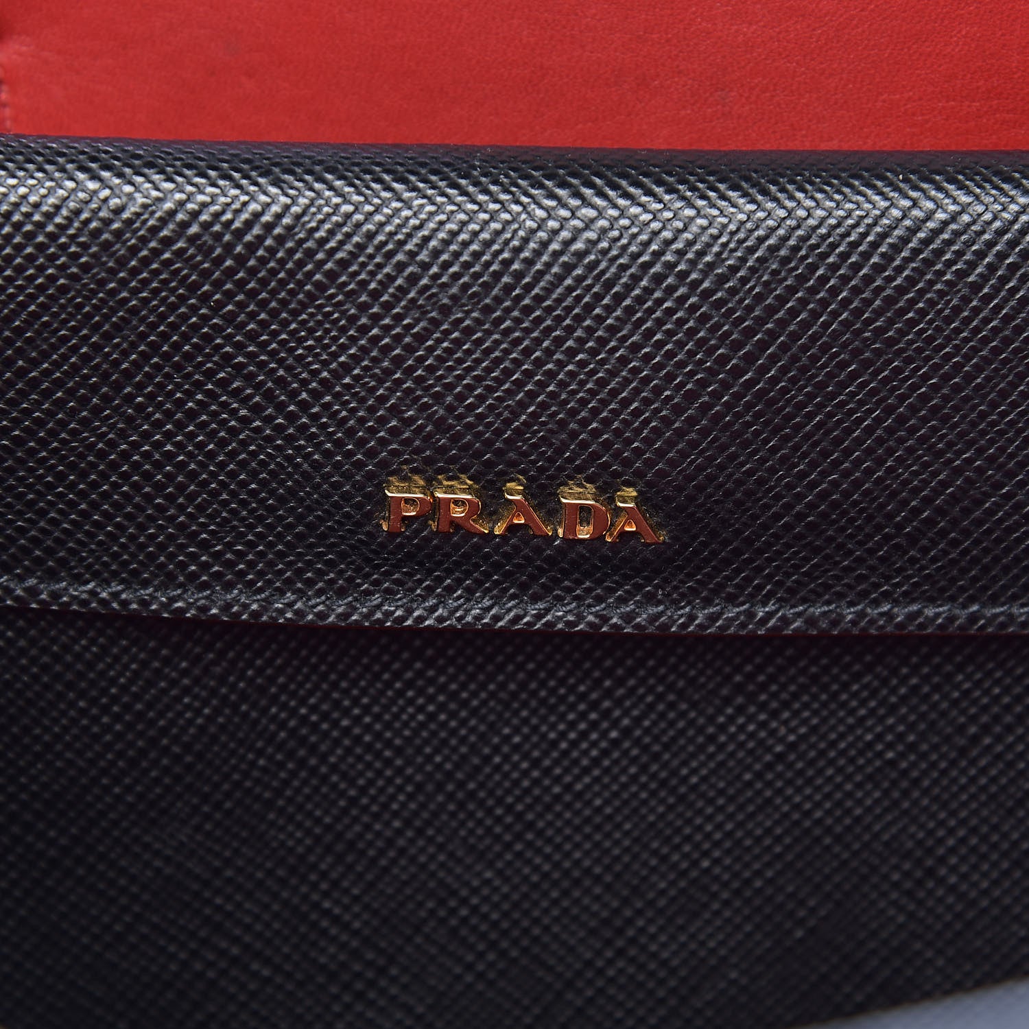 Prada Saffiano Cuir Large Double Bag Black Fuoco 6 of 15