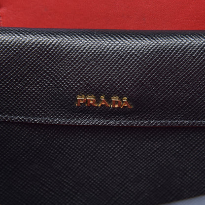Prada Saffiano Cuir Large Double Bag Black Fuoco 6 of 15