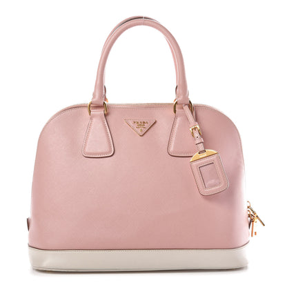 Prada Saffiano Lux Bi-Color Promenade Dome Tote Orchidea Talco 1 of 18