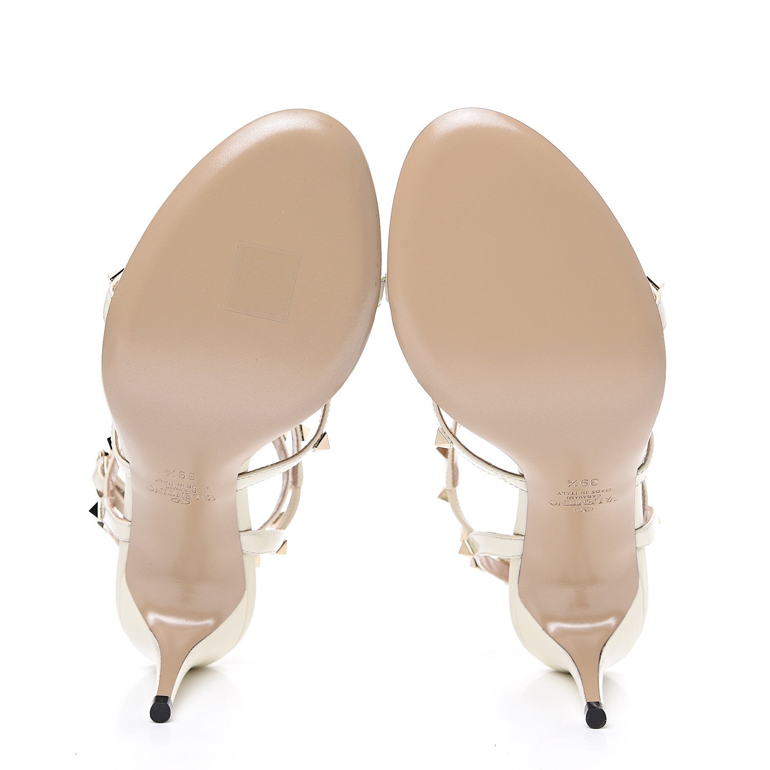 Valentino Garavani Patent Rockstud Gladiator 70mm Sandals 39.5 Light Ivory 5 of 9