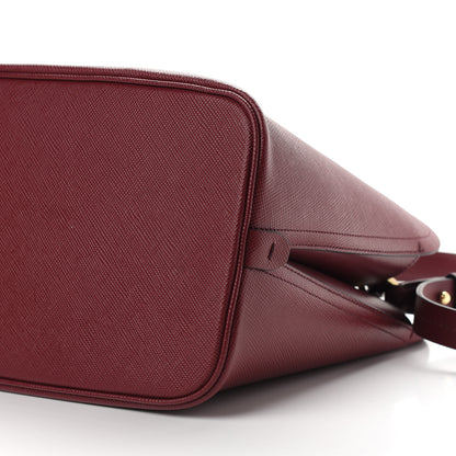 Prada Saffiano Cuir Small Matinee Tote Cherry Black 9 of 12