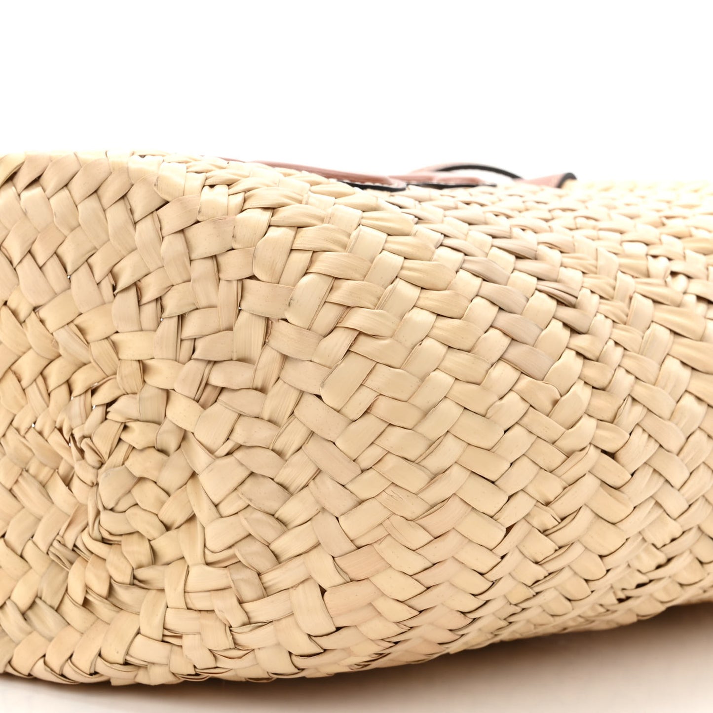 Raffia Calfskin Triomphe Teen Panier Tan