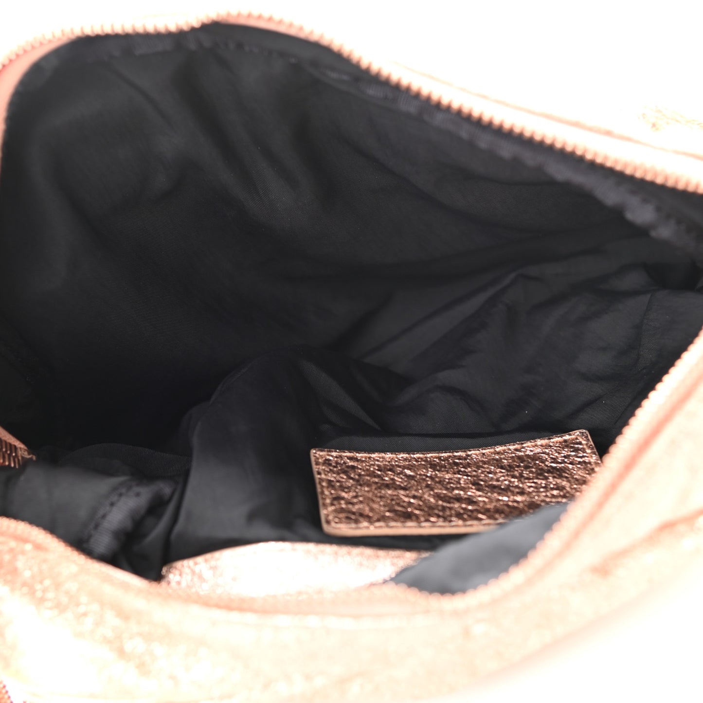 Crinkled Metallic Goatskin Brenda Chain Rose Gold