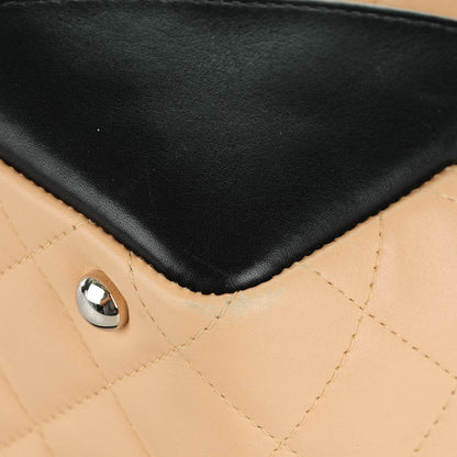 Chanel Calfskin Quilted Large Cambon Bowler Beige Black 10 of 12