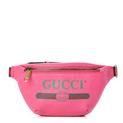 Gucci Grained Calfskin Small Logo Belt Bag Box Pink Green 1 of 10