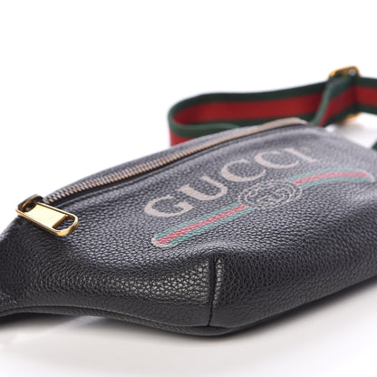 Gucci Grained Calfskin Small Logo Belt Bag Black 8 of 12