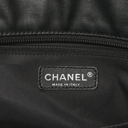 Chanel Coated Canvas Quilted Large Paris Biarritz Tote Black 7 of 11