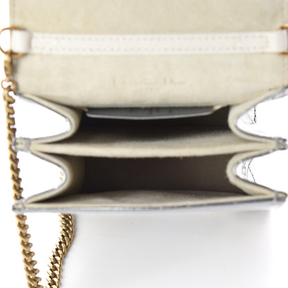 Christian Dior Metallic Calfskin Studded Vertical Diorama Silver 5 of 9