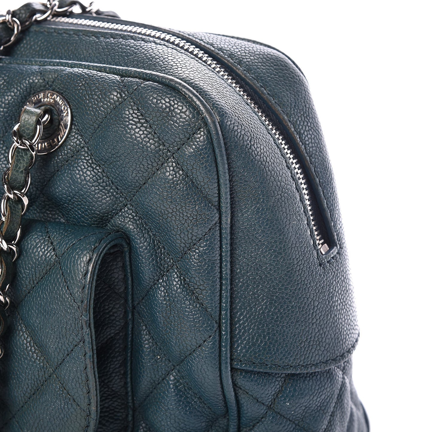 Caviar Quilted Large Paradoxal Camera Case Turquoise