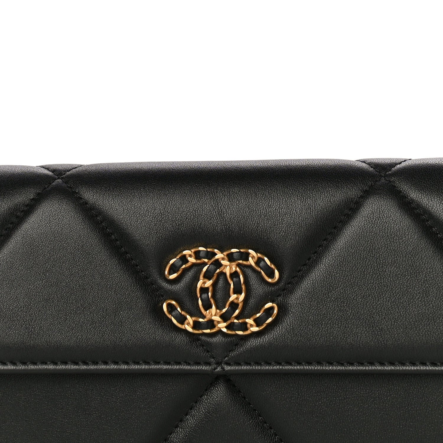 Chanel Lambskin Quilted Chanel 19 Flap Wallet Black 9 of 17