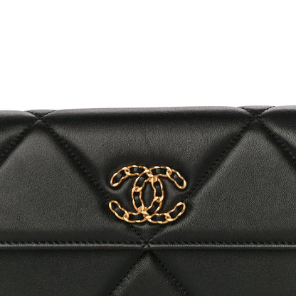 Chanel Lambskin Quilted Chanel 19 Flap Wallet Black 9 of 17