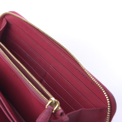 Prada Vitello Move Zip Around Wallet Peonia 9 of 14