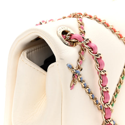 Chanel Lambskin Small Entwined Chain Flap White Multicolor 11 of 12