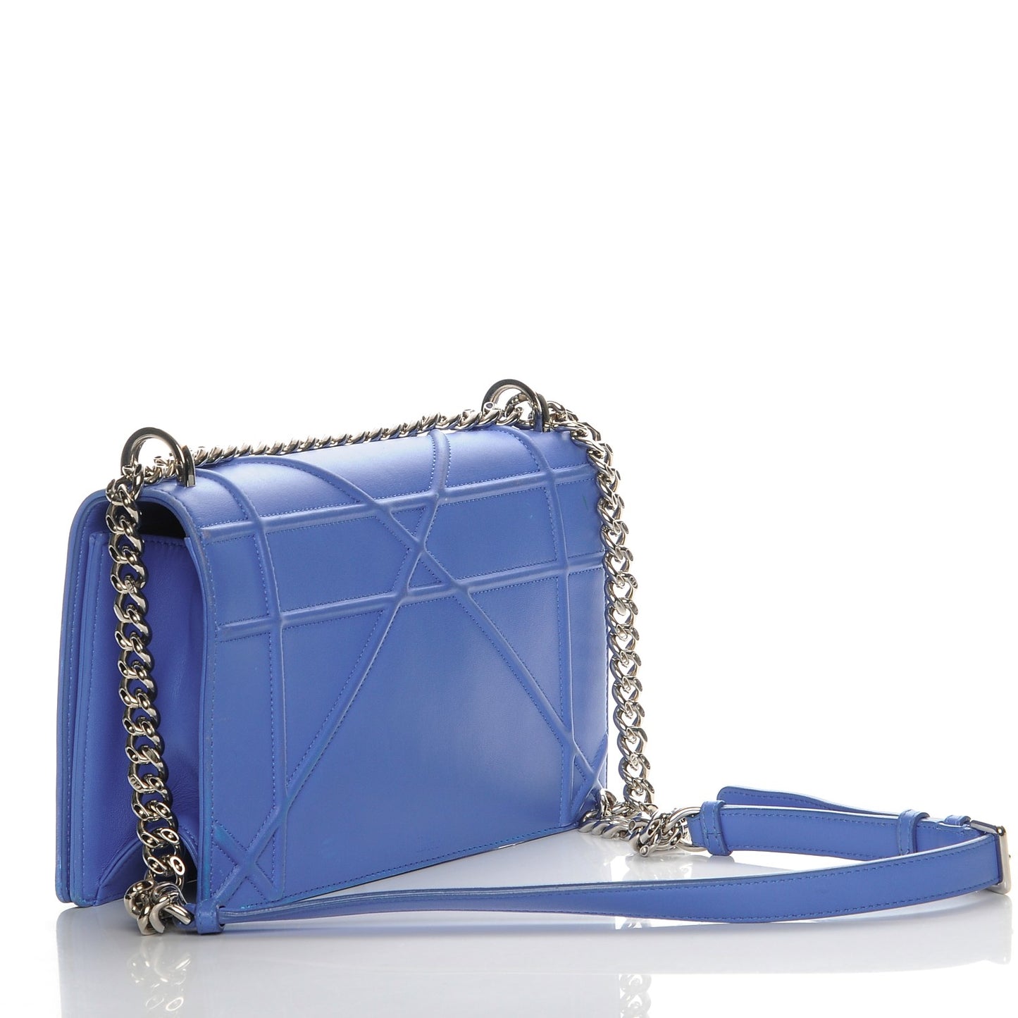Lambskin Medium Diorama Flap Bag Blue