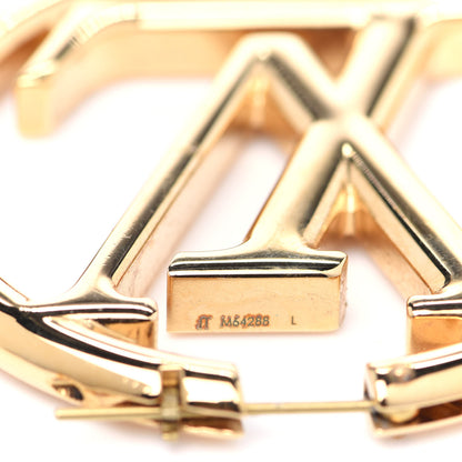 Louis Vuitton Metal Louise Hoop Earrings Gold 10 of 11