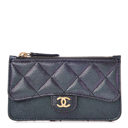 Chanel Iridescent Caviar Quilted Flap Zip Card Holder Black 1 of 9