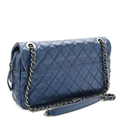 Chanel Iridescent Caviar Quilted Jumbo Easy Flap Dark Blue 4 of 21
