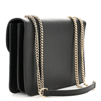 Gucci Dollar Calfskin Interlocking G Shoulder Bag Black 3 of 10
