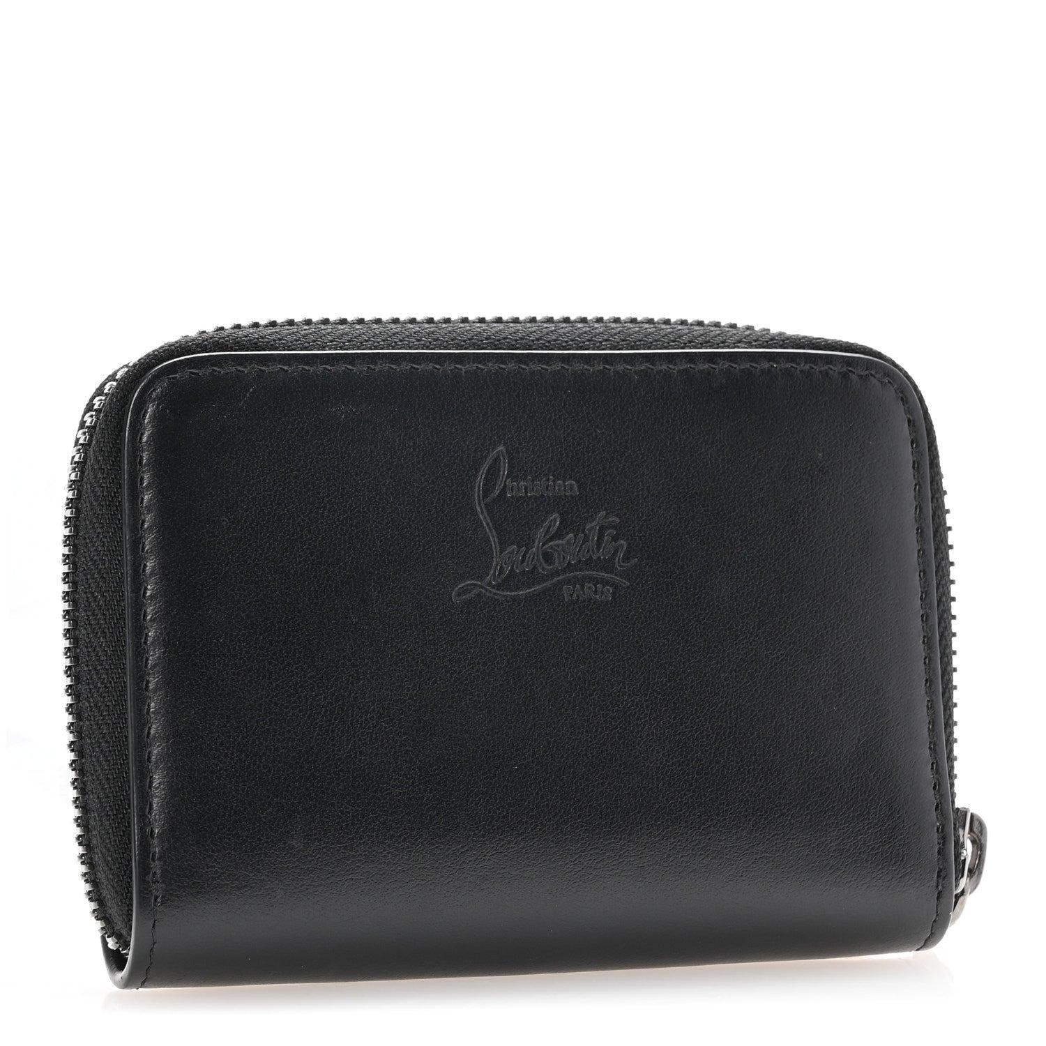Christian Louboutin Calfskin Spiked Panettone Coin Purse Black 3 of 11