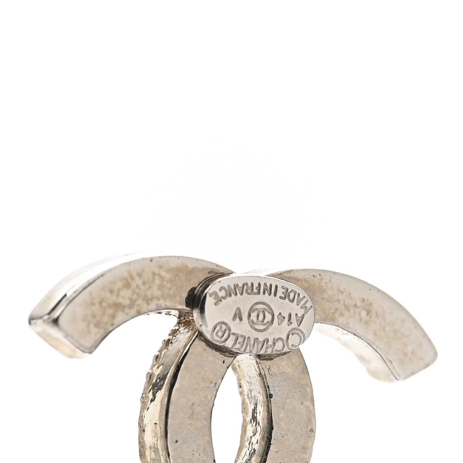 Chanel Crystal CC Earrings Silver 9 of 10