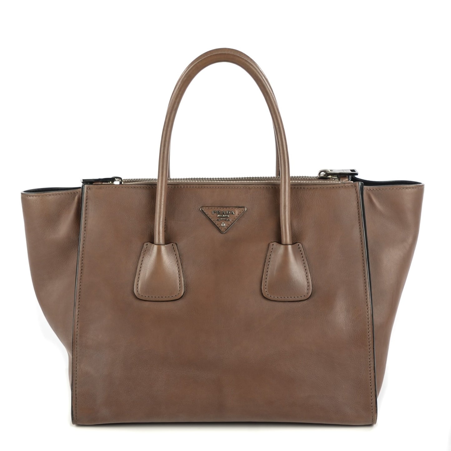 Glace Calf Twin Pocket Tote Argilla