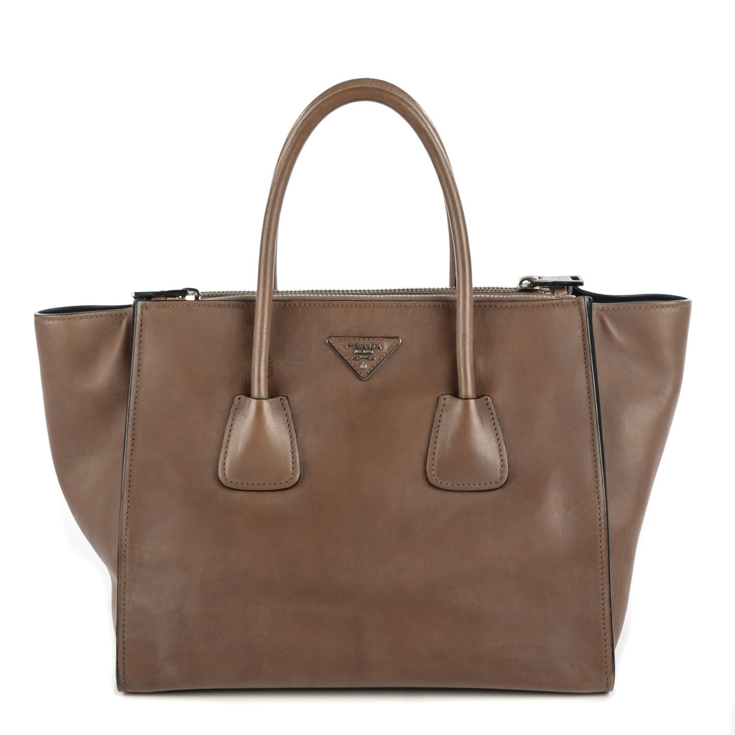Prada Glace Calf Twin Pocket Tote Argilla 1 of 9