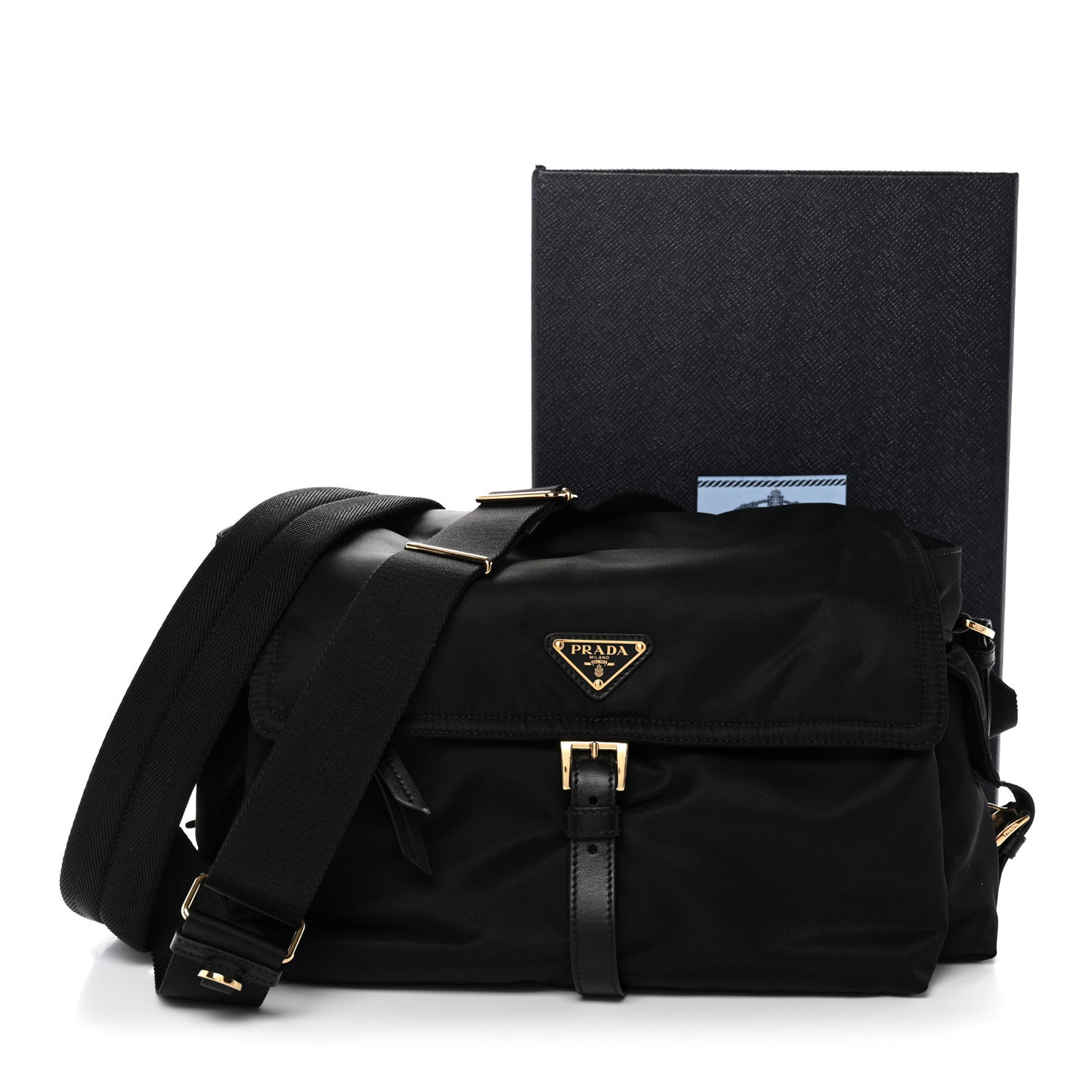 Re-Nylon Large Explore Messenger Bag Black