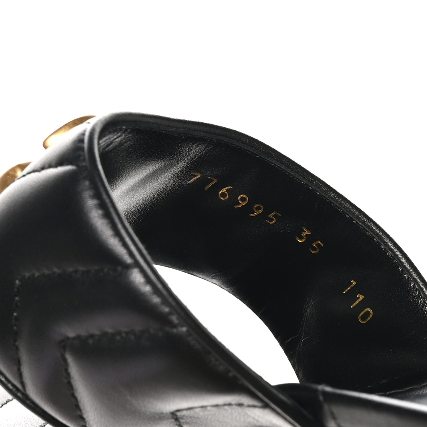 Nappa Charlotte Double G Marmont Thong Pumps 35 Black 35 Mystic White