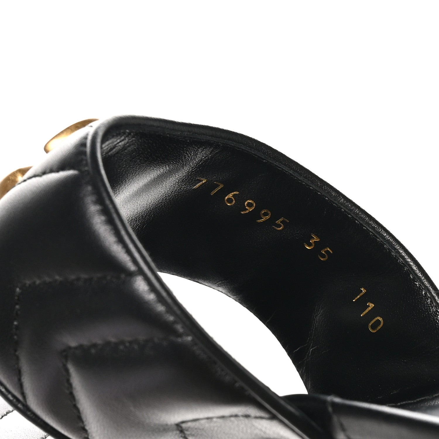 Gucci Nappa Charlotte Double G Marmont Thong Pumps 35 Black 35 Mystic White 7 of 10