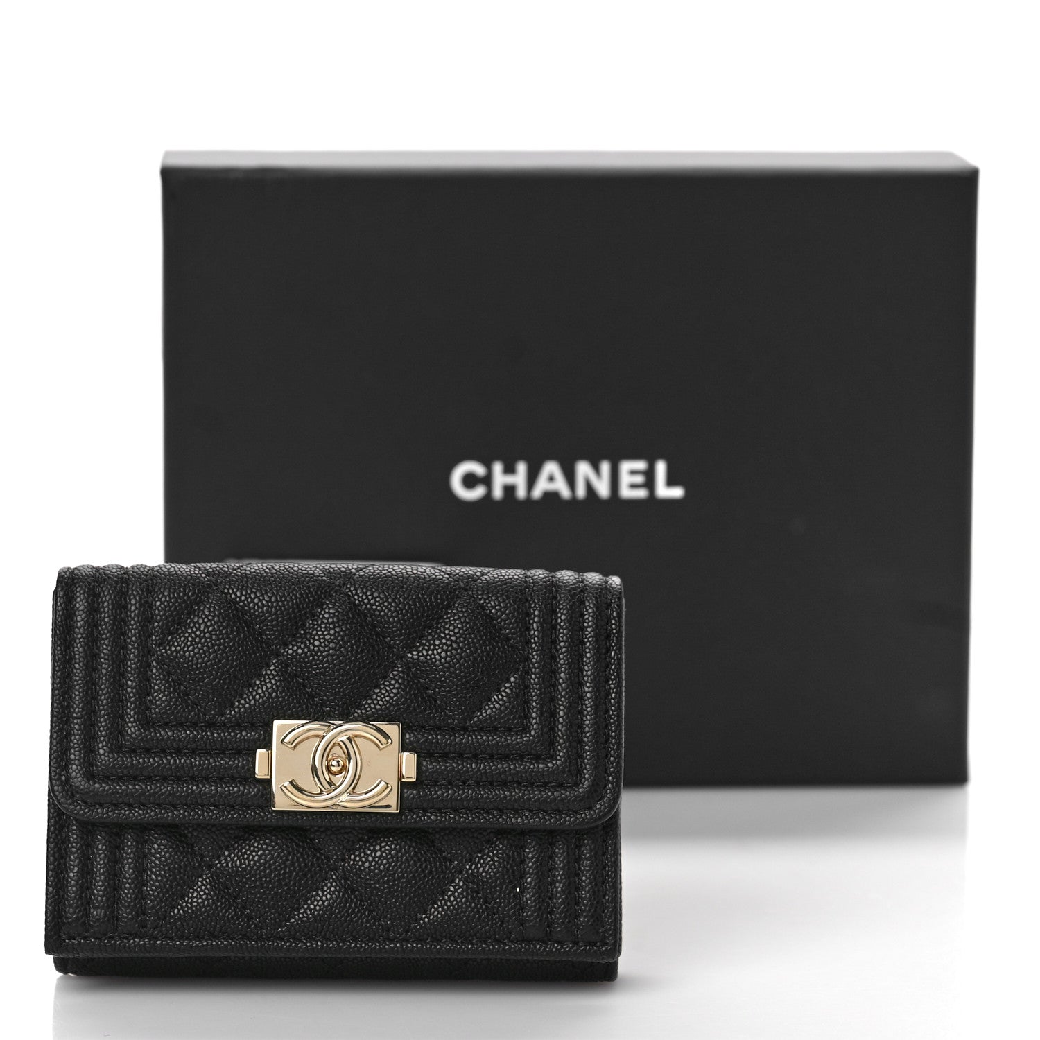 Chanel Caviar Quilted Small Boy Flap Wallet Black 11 of 11
