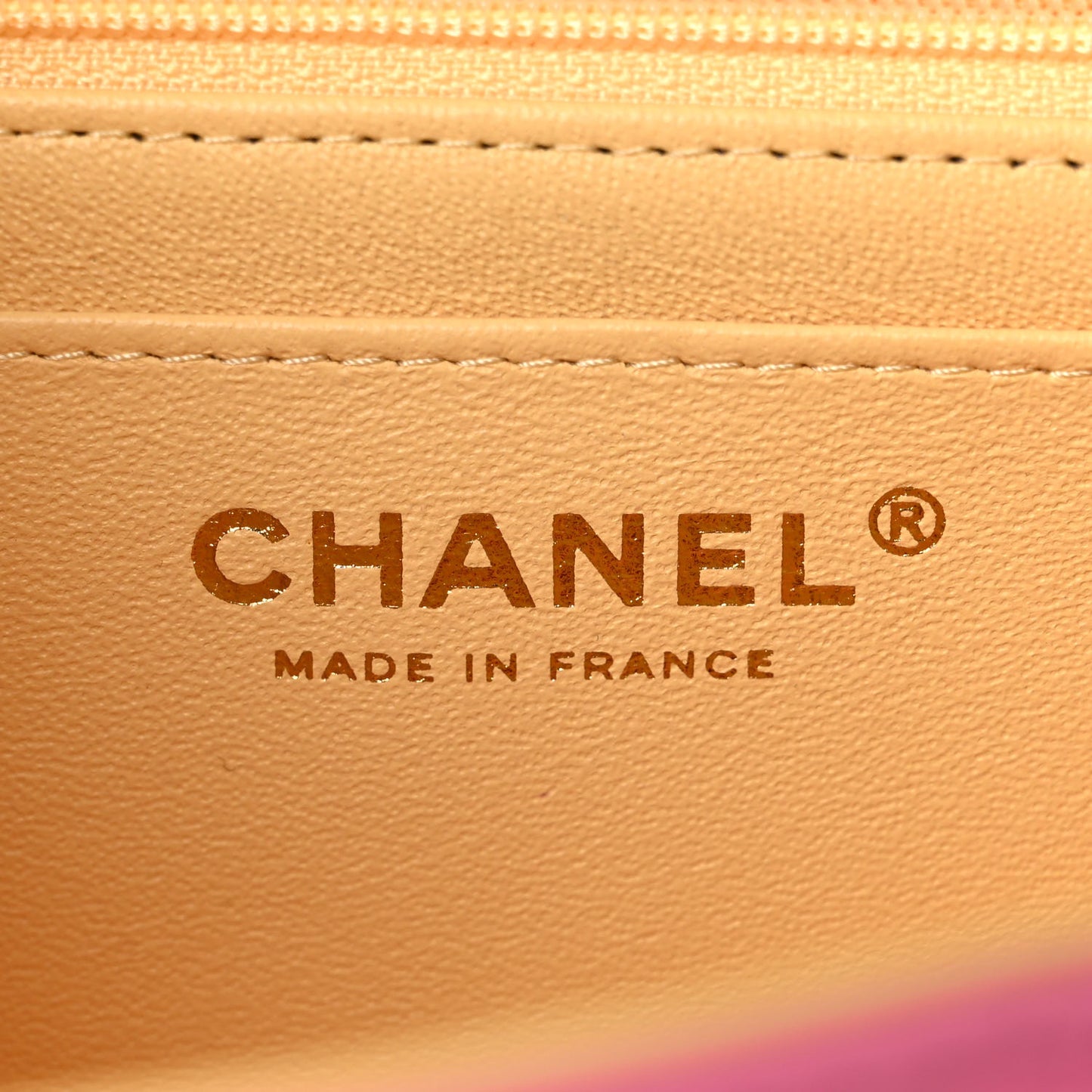 Lambskin Quilted Mini Rectangular Flap Pink Yellow