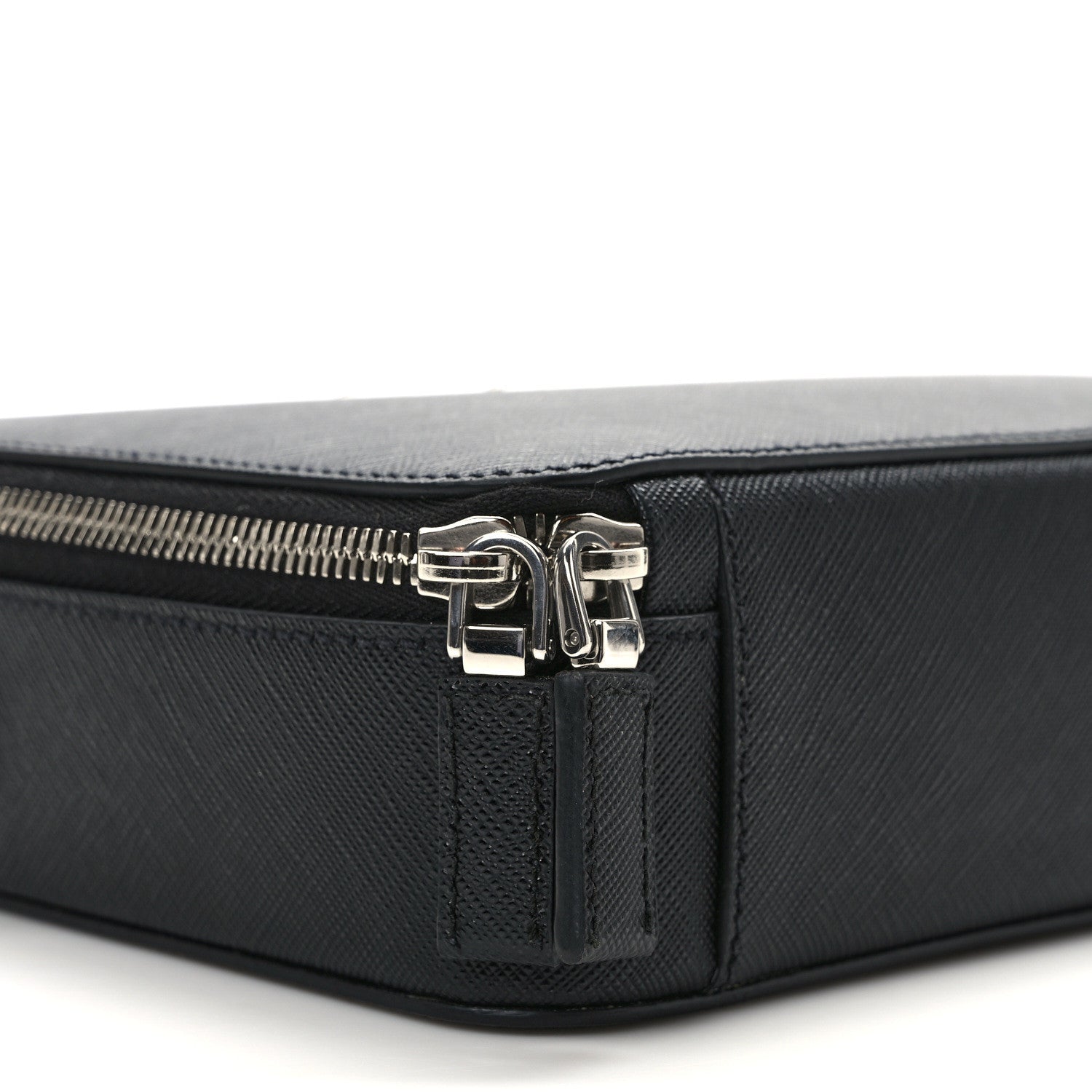 Prada Saffiano Travel Medium Brique Crossbody Bag Black 7 of 11