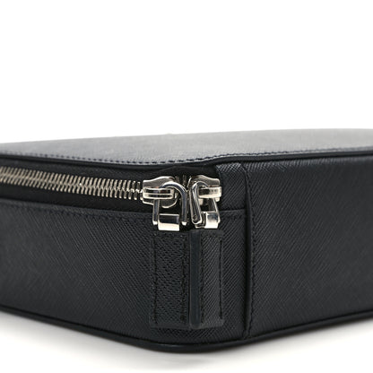 Prada Saffiano Travel Medium Brique Crossbody Bag Black 7 of 11