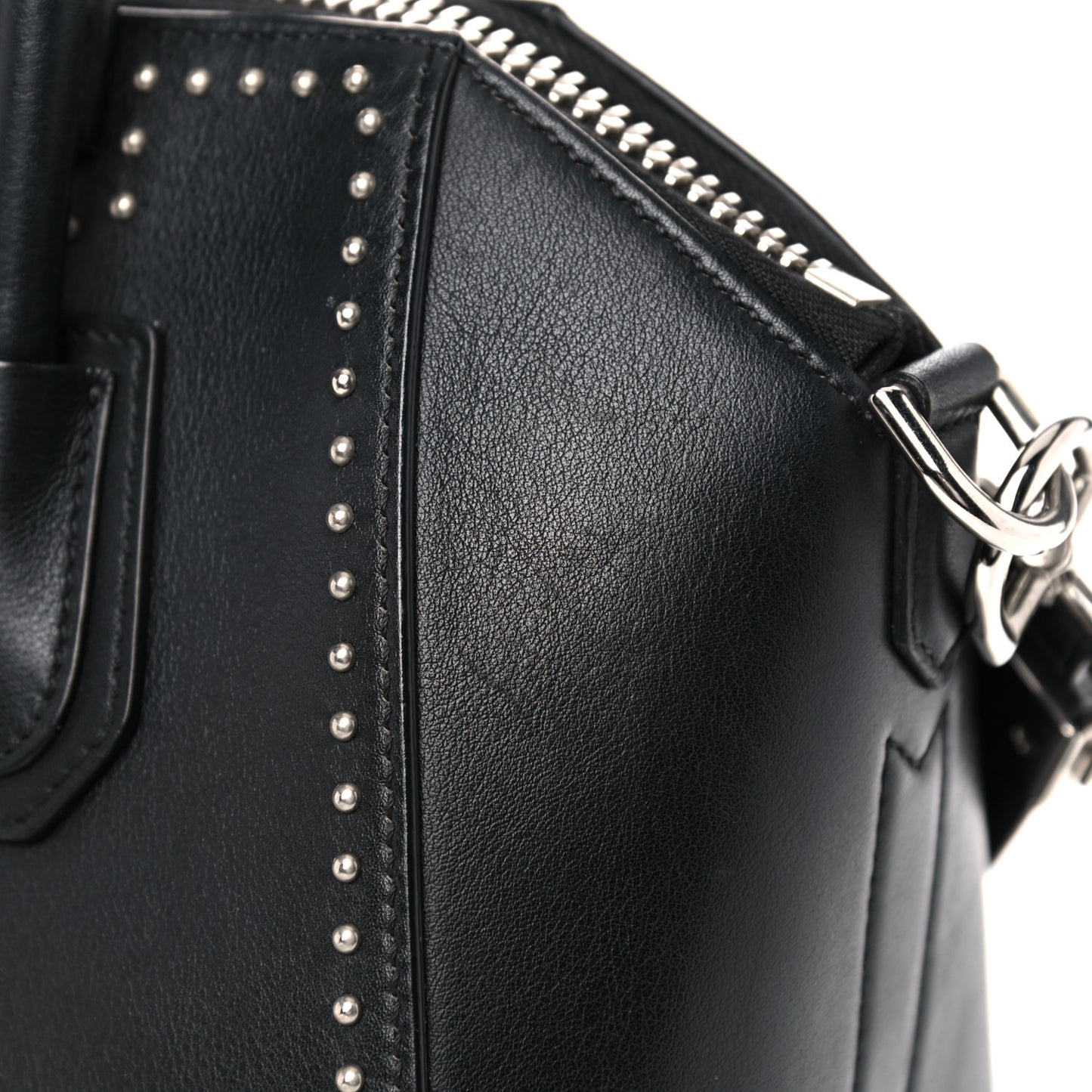 Calfskin Small Studded Antigona Black