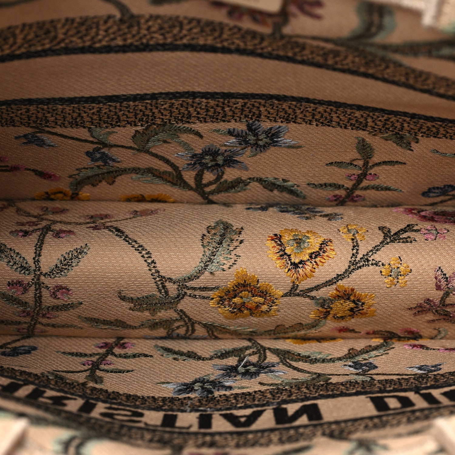 Christian Dior Raffia Embroidered Petites Fleurs Medium Book Tote Natural 5 of 7