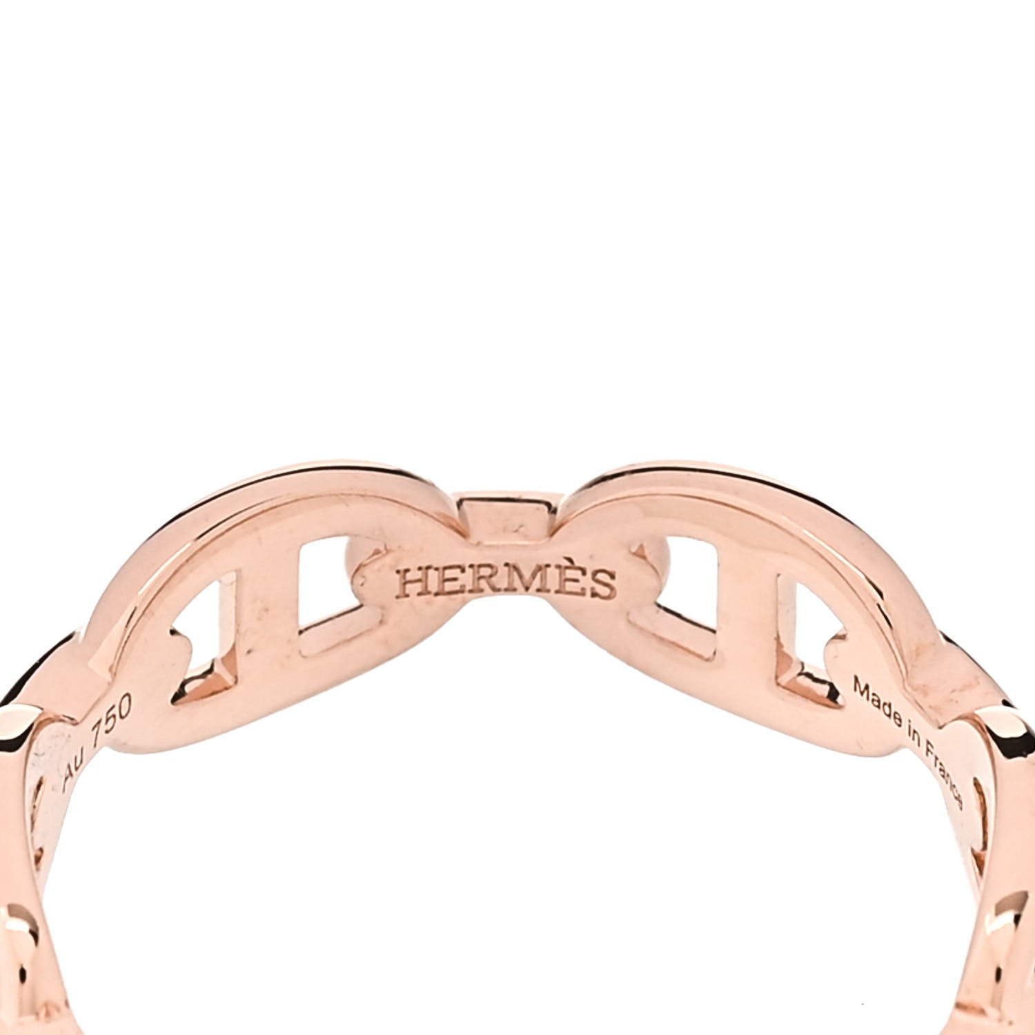 Hermes 18K Rose Gold PM Chaine d'Ancre Enchainee Ring 54 7 4 of 9