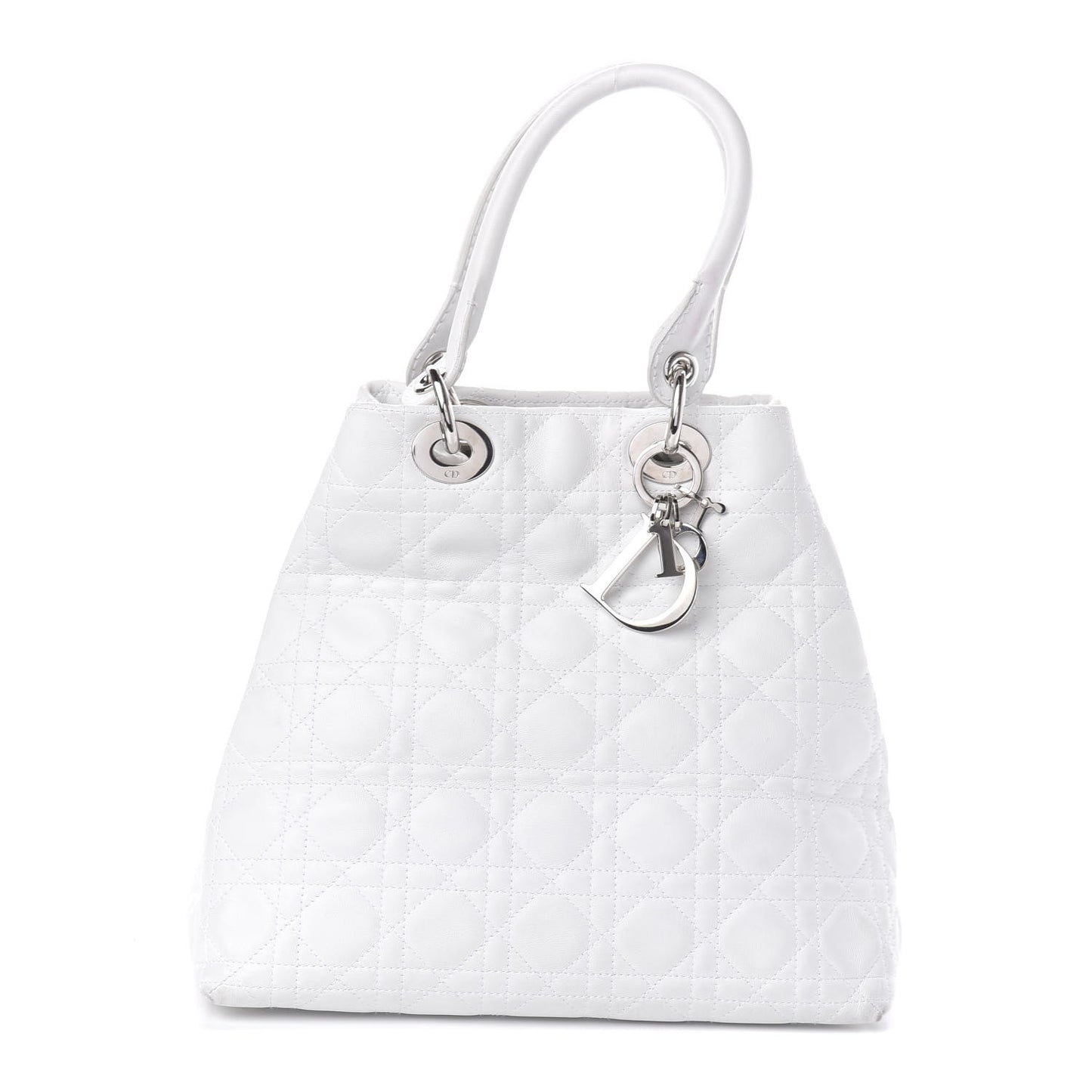 Lambskin Cannage Medium Soft Lady Dior White