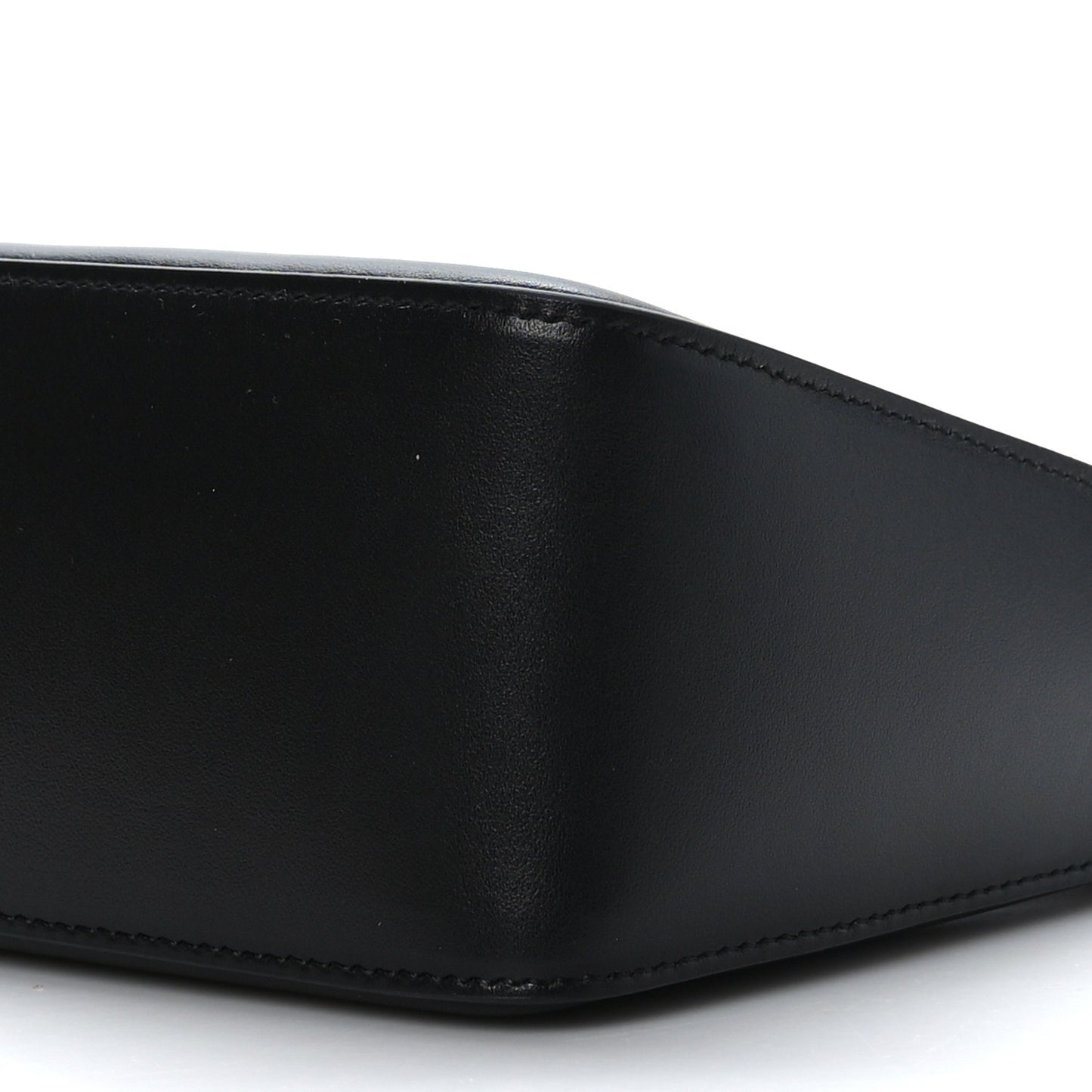 Smooth Calfskin Small Moon Cut Out Shoulder Bag Black