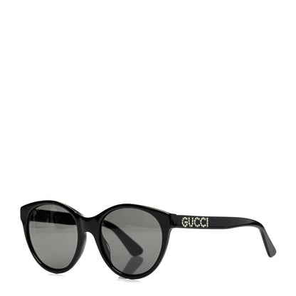 Gucci Round Frame Crystal Sunglasses GG 0419S Black 1 of 6