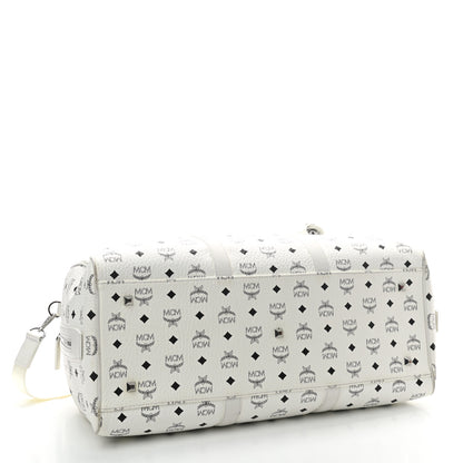 MCM Visetos Large Traveler Weekender Bag White 3 of 7