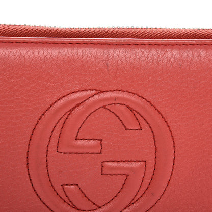 Gucci Pebbled Calfskin Soho Zip Around Wallet Coral 8 of 12