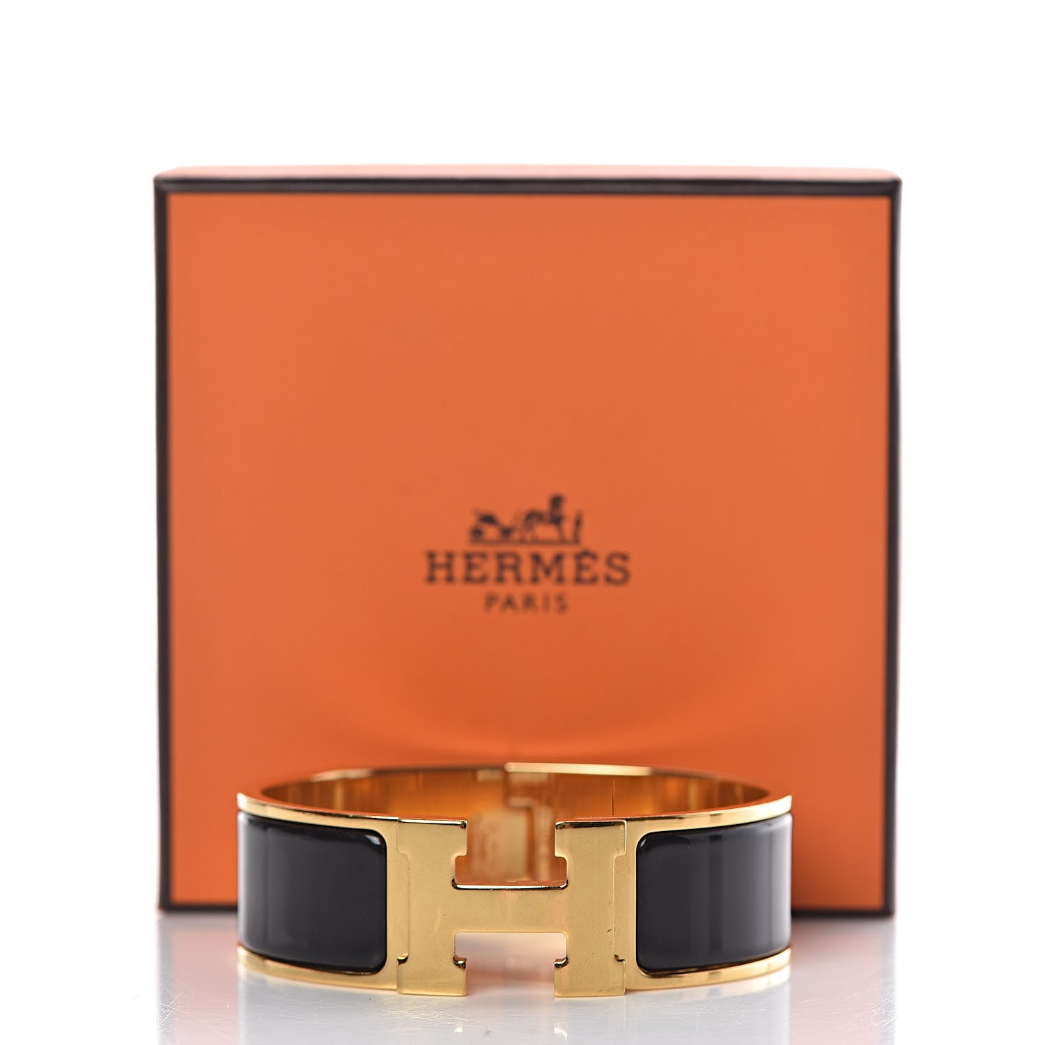 Hermes Enamel Wide Clic Clac H Bracelet GM Black 5 of 5