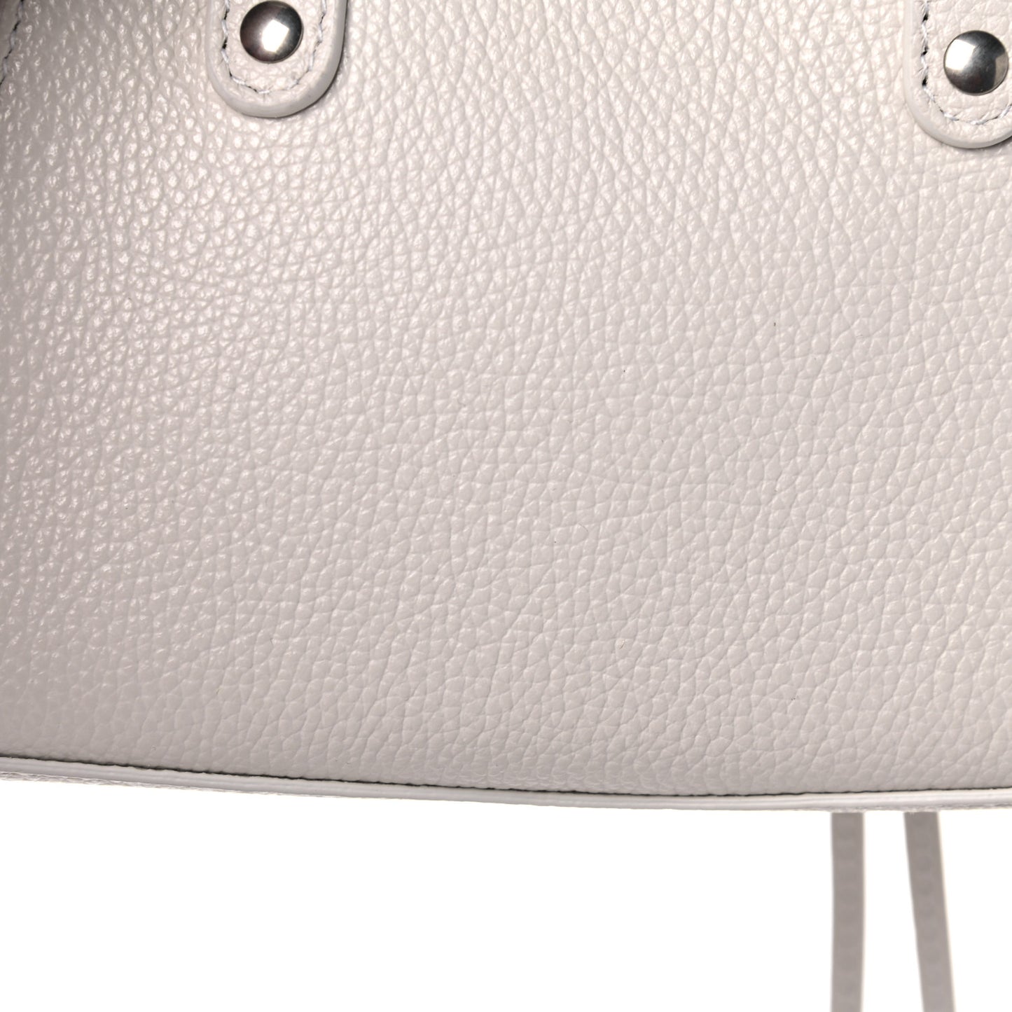 Grained Calfskin Neo Classic Silver Hardware Nano City Crossbody Chalky White