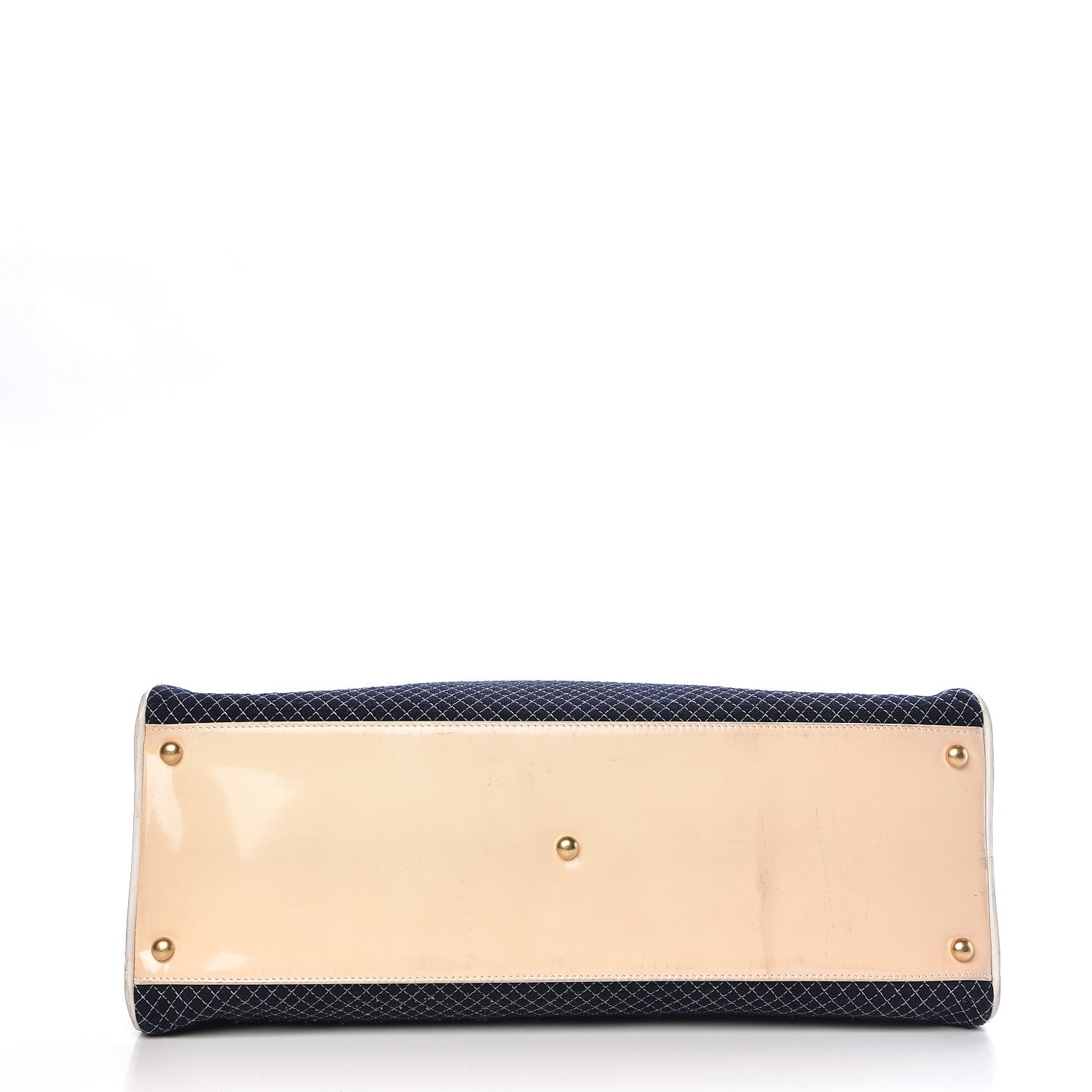 Chanel Patent Jersey Quilted Bowler Navy Blue 18 of 18