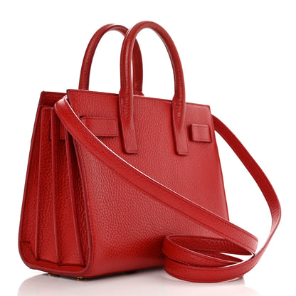 Saint Laurent Grained Calfskin Nano Sac De Jour Lipstick Red 3 of 13