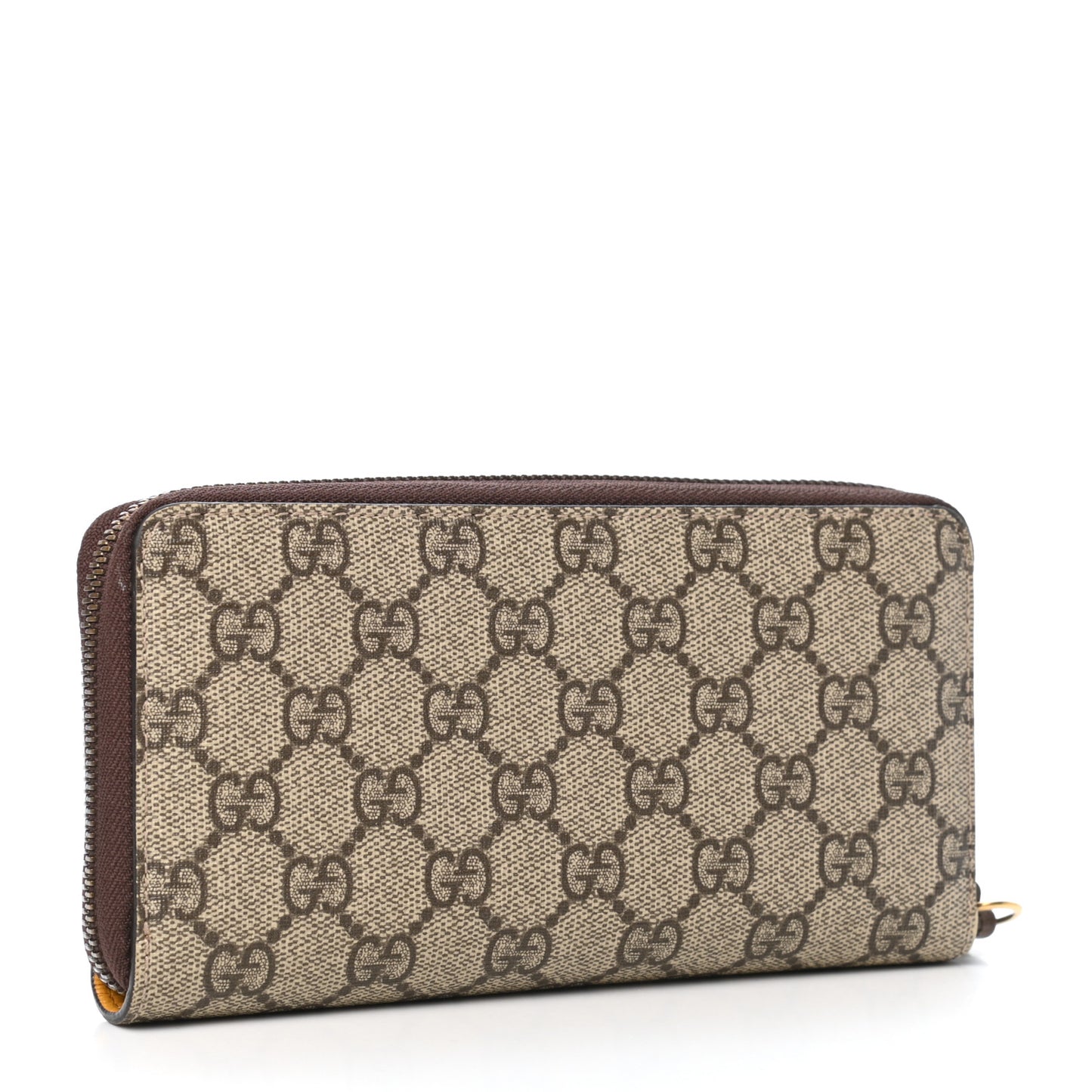 GG Supreme Monogram Neo Vintage Zip Around Wallet Beige Crop New Acero